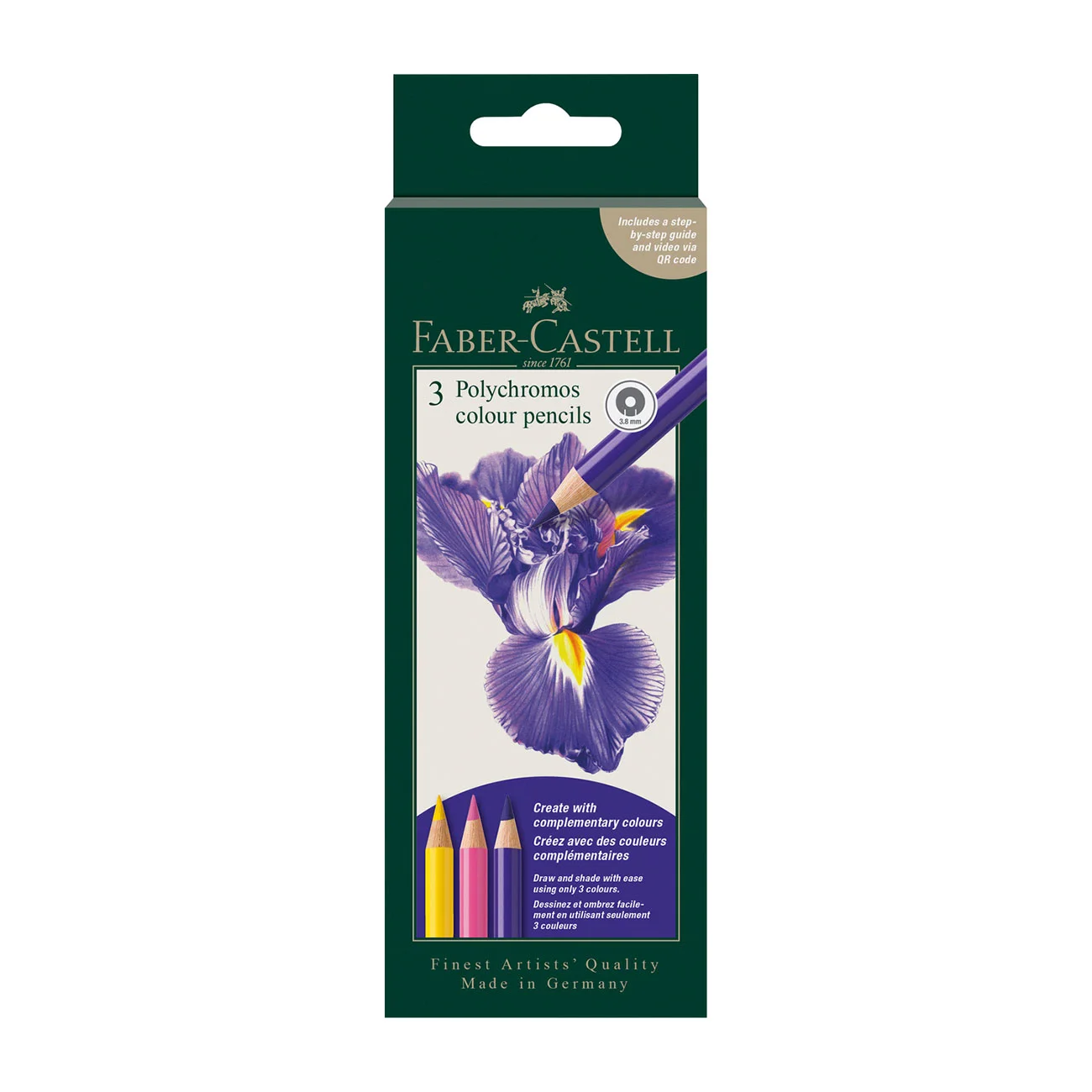 FABER-CASTELL S POLYCHROMOS COLOURED PENCILS 3 COLOURS IRIS