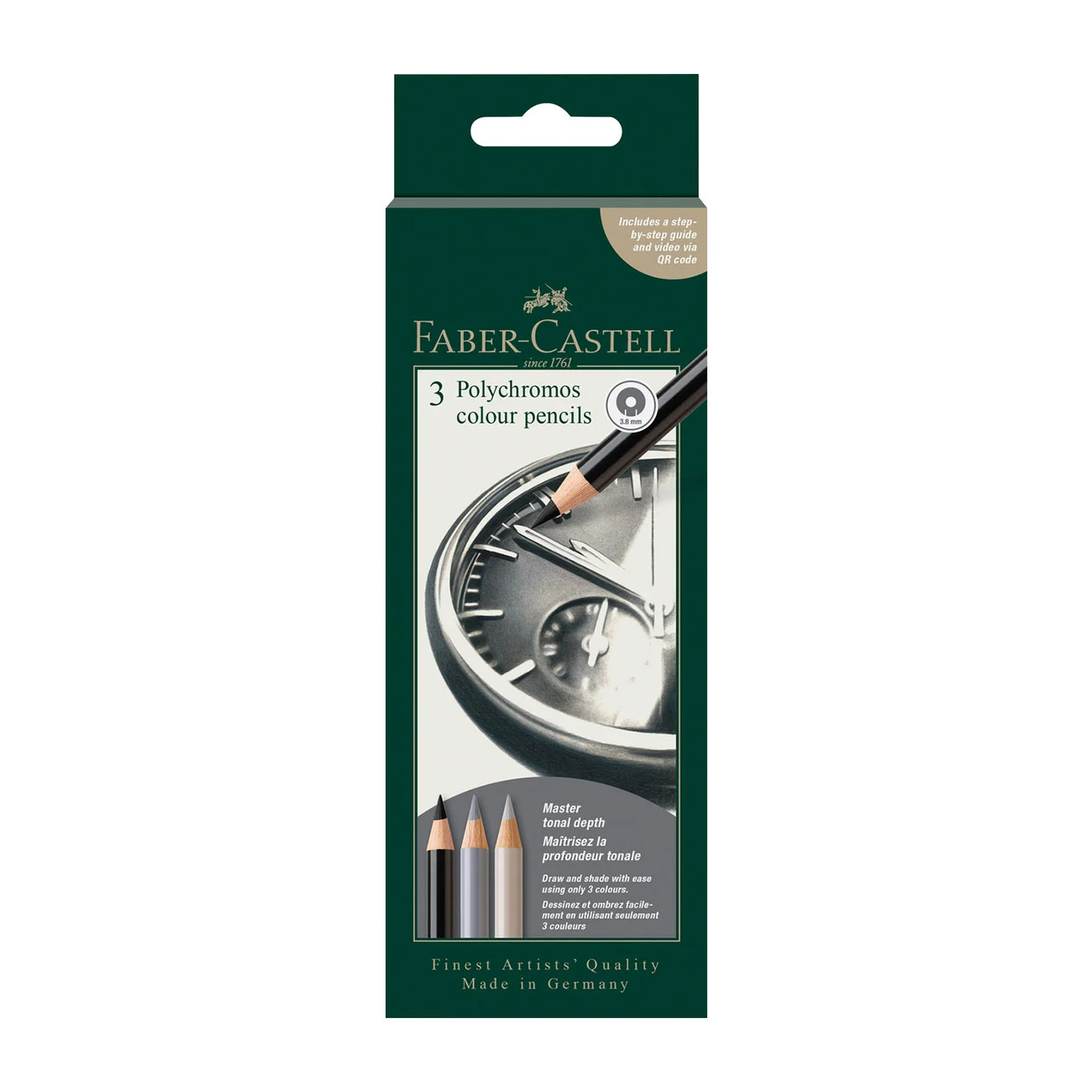 FABER-CASTELL S POLYCHROMOS COLOURED PENCILS 3 COLOURS CLOCK