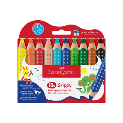 Faber-Castell Молив Grippy, 10 цвята
