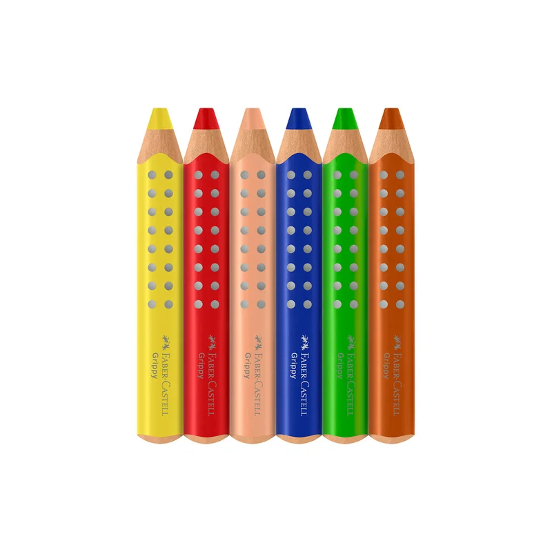 Faber-Castell Молив Grippy, 6 цвята, с включена острилка