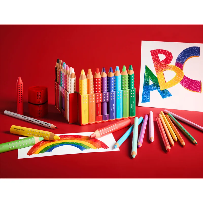 Faber-Castell Молив Grippy, 16 цвята, с включена острилка