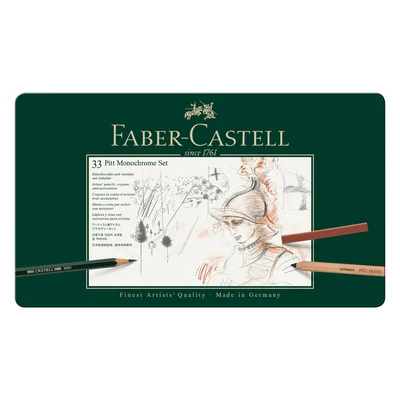 Faber-Castell Pitt Monochrome Pencil Set, 33 pieces in metal box