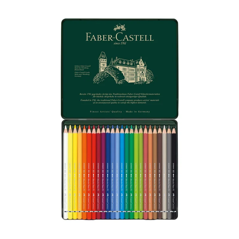 Faber-Castell Акварелни моливи Albrecht Dürer, 24 цвята, в метална кутия