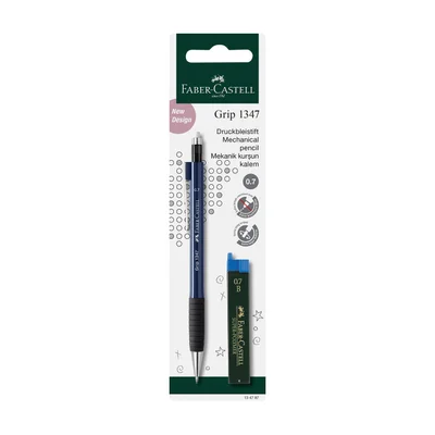 Faber-Castell Автоматичен молив Grip, 0.7 mm, с включени 12 графита