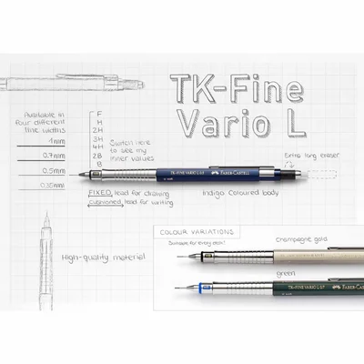 Faber-Castell Mechanical Pencil TK-Fine Vario L, 0.35 mm, Indigo Colour