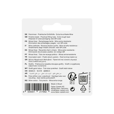 Faber-Castell Мини графити, HB, 0.5 mm, 2 опаковки в блистер