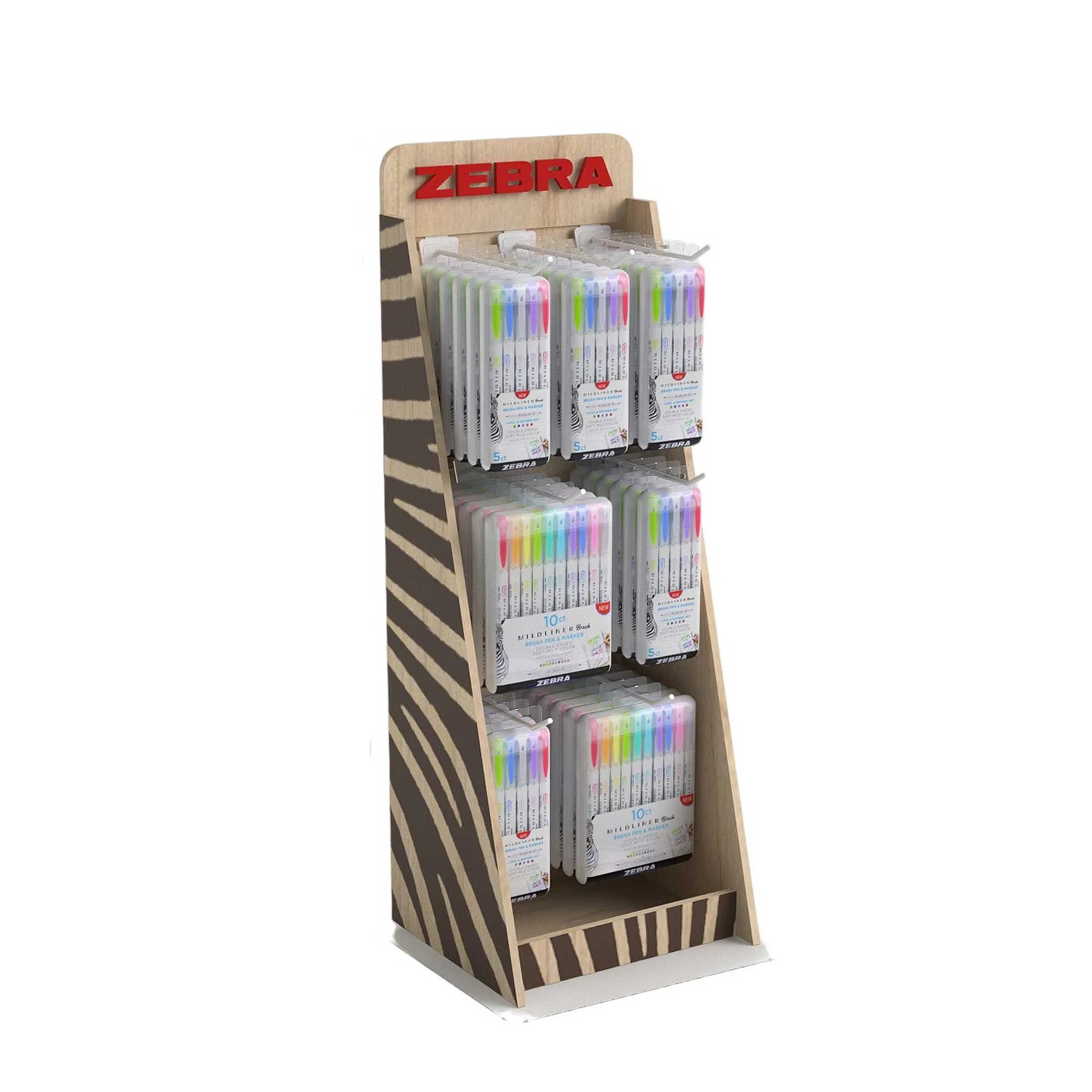 Zebra Desktop display, wooden, 29 x 24 x 82 cm