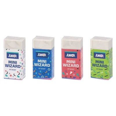 Junior Mini Wizzard Pencil Eraser, small, assorted