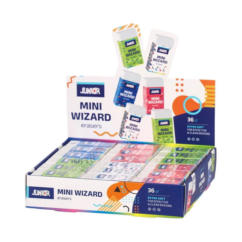 Junior Mini Wizzard Pencil Eraser, small, assorted