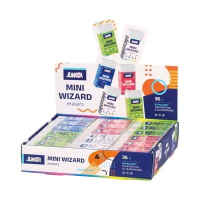 Junior Mini Wizzard Pencil Eraser, small, assorted