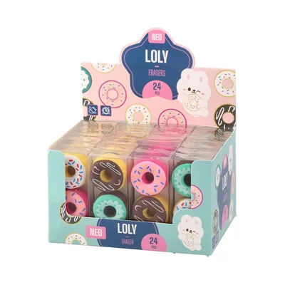 Sazio Loly Pencil Eraser, donuts, 2 pcs, assorted, 1 pc