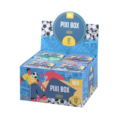 Sazio Pixi Box Pencil Erasers, sports balls, in box, assorted, 1 pc
