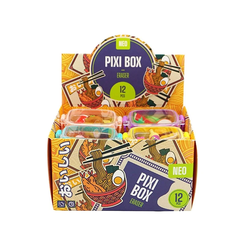 Sazio Pixi Box Pencil Erasers, food, in box, assorted, 1 pc