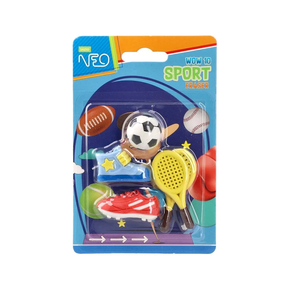 Sazio Wow10 Pencil Erasers, sports accessories, 4 pcs