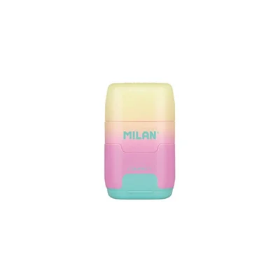 Milan Sharpener Sunset, double, with eraser, assorted colours