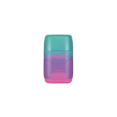 Milan Sharpener Sunset, double, with eraser, assorted colours