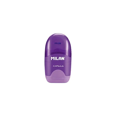 Milan Sharpener Capsule, with eraser, assorted colors