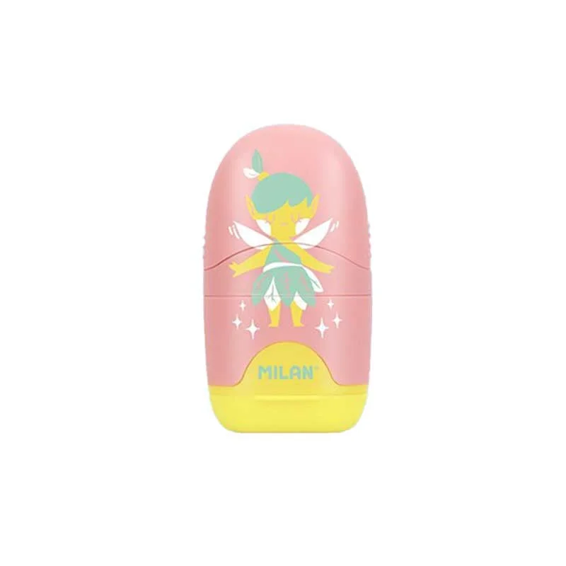 Milan Sharpener Fairy Tale, single, with eraser, assorted