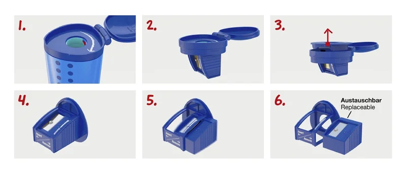 Faber-Castell Острилка Grippy, единична, синя