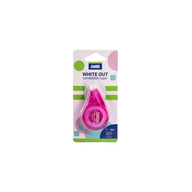 Junior White Out T Correction Tape, 5 mm x 6 m, assorted, 1 pc