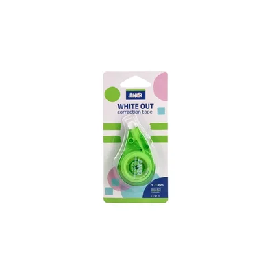 Junior White Out T Correction Tape, 5 mm x 6 m, assorted, 1 pc