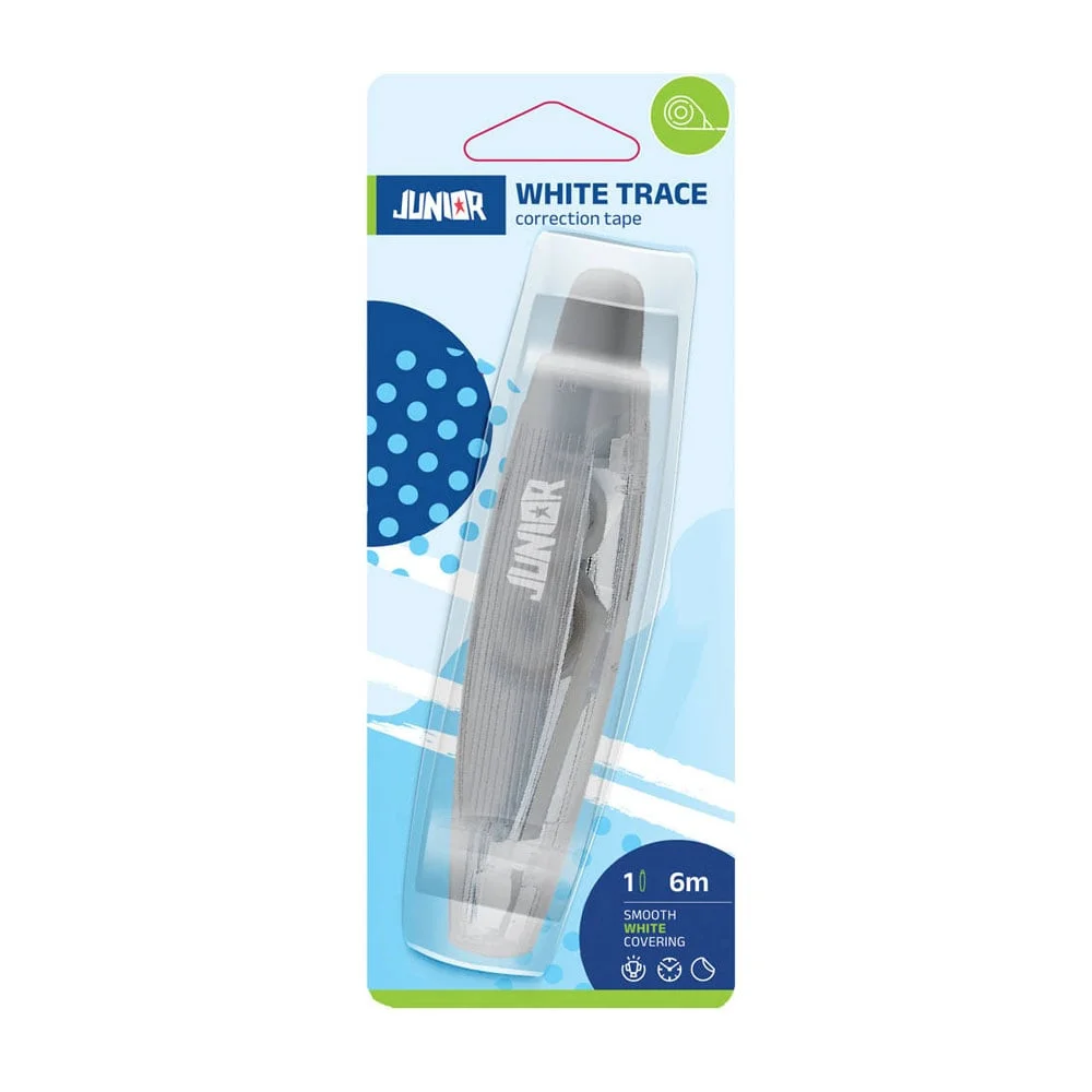 JUNIOR WHITE TRACE CORRECTION TAPE 6M ASSORTED