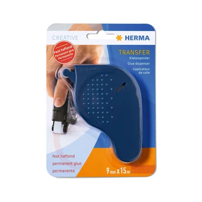 Herma Dispenser with glue Transfer, permanent, 9 mm x 15 m, blue