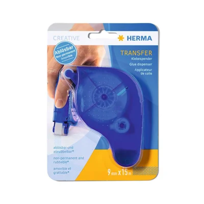 Herma Dispenser with glue Transfer, 9 mm x 15 m, blue