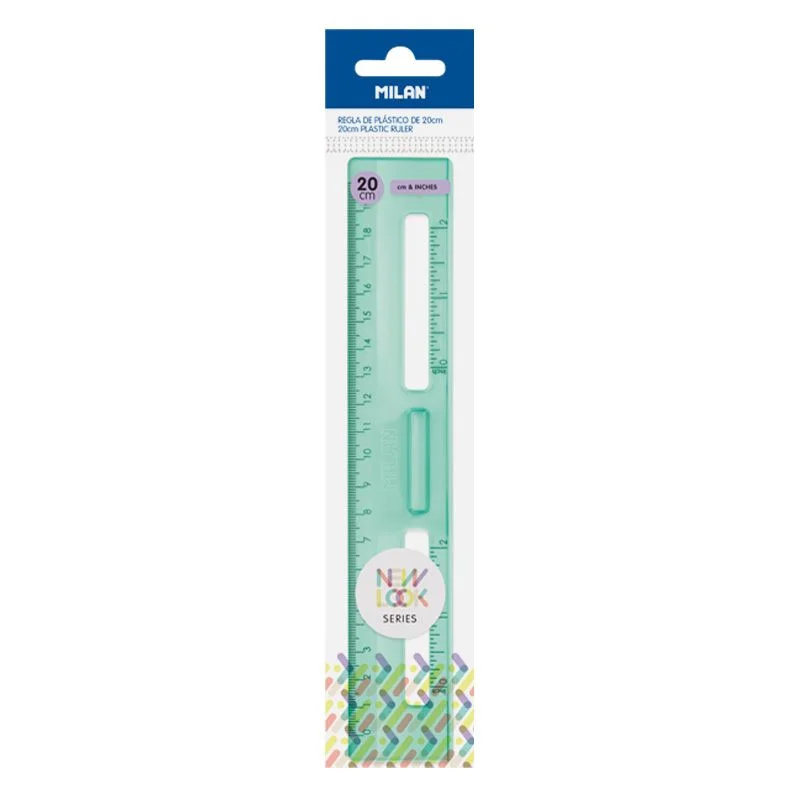 Milan Ruler New Look, 20 cm, transparent, green