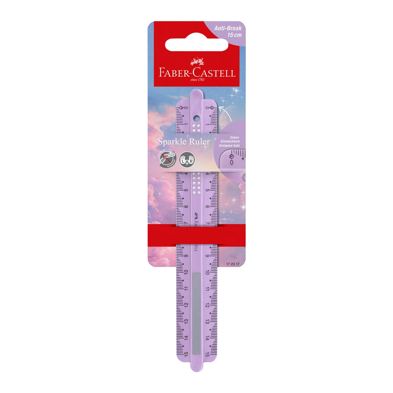 FABER-CASTELL SPARKLE RULER 15 CM ASSORTED SHATTER-RESISTANT