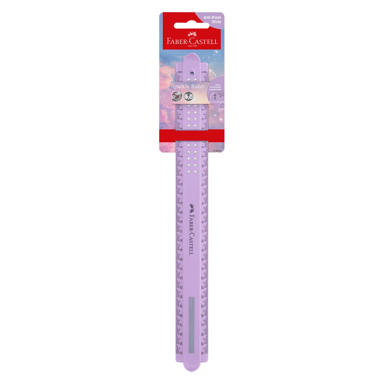 FABER-CASTELL SPARKLE RULER 30 CM ASSORTED SHATTER-RESISTANT