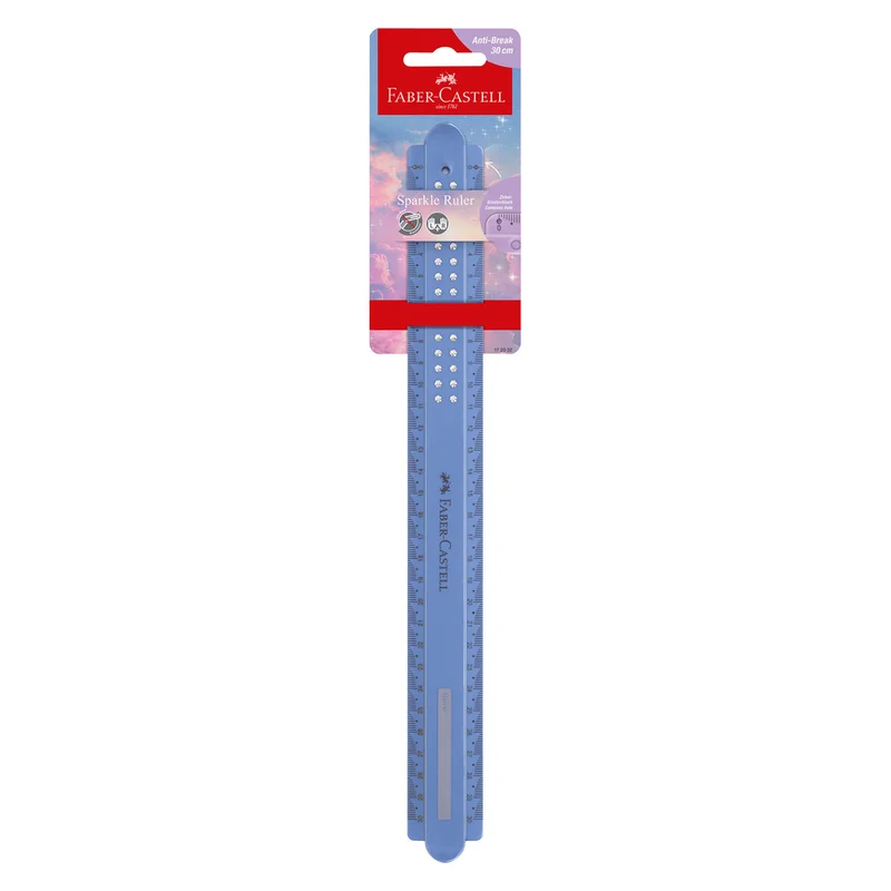 FABER-CASTELL SPARKLE RULER 30 CM ASSORTED SHATTER-RESISTANT