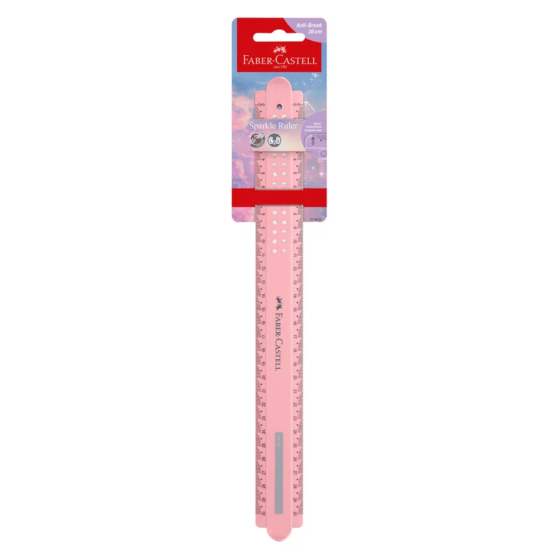 FABER-CASTELL SPARKLE RULER 30 CM ASSORTED SHATTER-RESISTANT