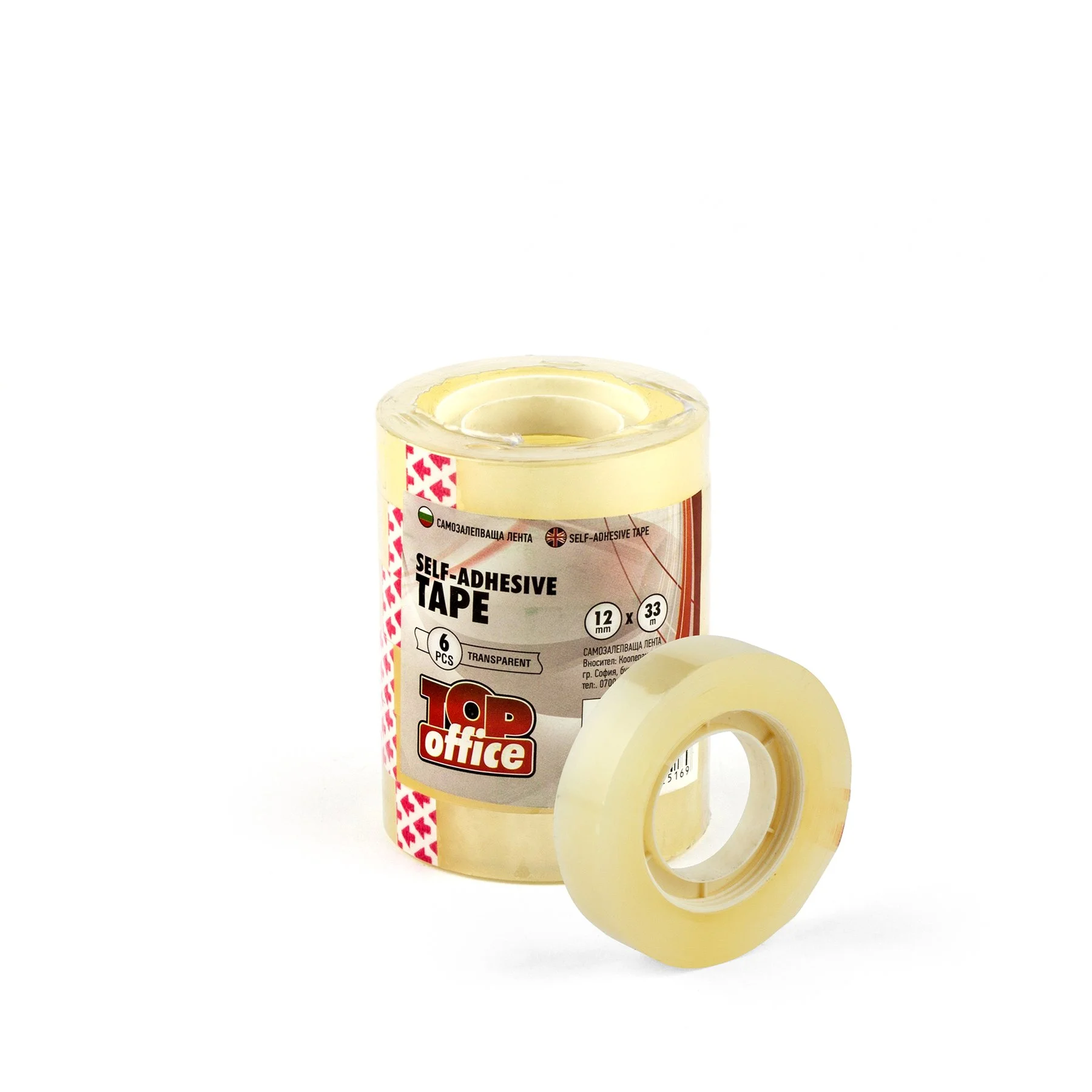 Top Office Adhesive Tape, 12 mm x 33 m, transparent, 6 pcs