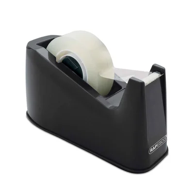 Rapesco Tape Dispenser 300, for tape with 25 mm core, black