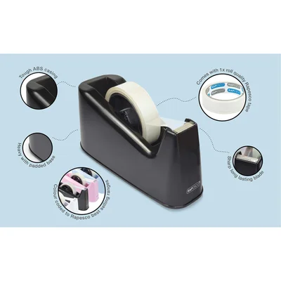 Rapesco Tape dispenser 500, for 76 mm core tape, black