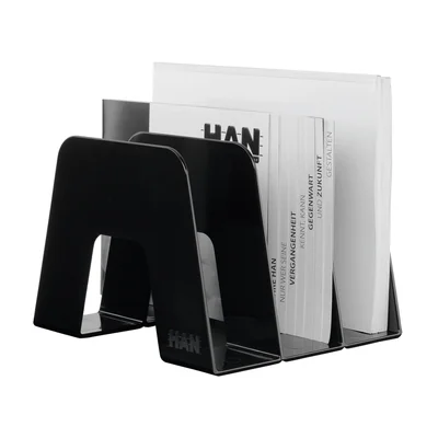HAN Vertical sorter, with three compartments, black