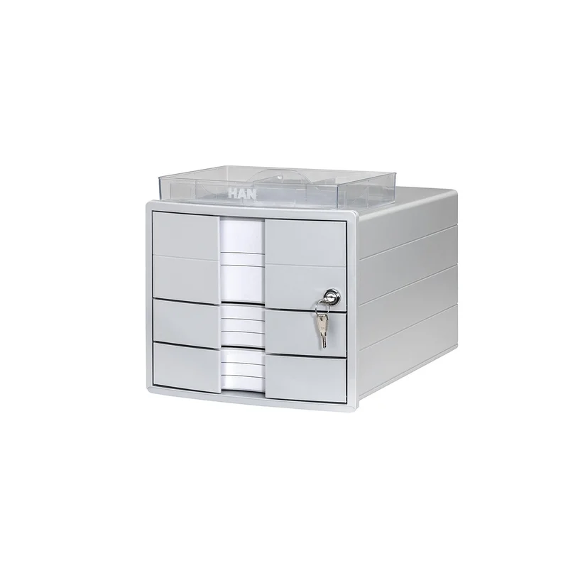 HAN Box Impuls, 3 drawers with lock, light gray