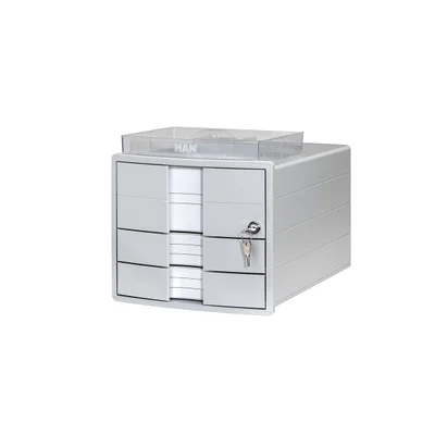 HAN Box Impuls, 3 drawers with lock, light gray