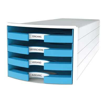 HAN Document box Impuls Trend, with 4 drawers, light blue