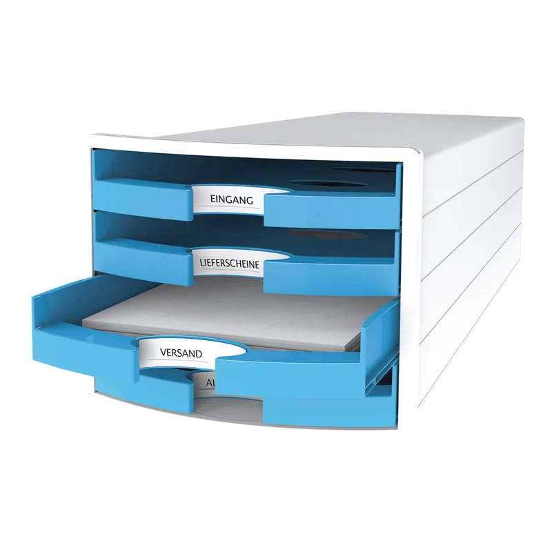 HAN Document box Impuls Trend, with 4 drawers, light blue
