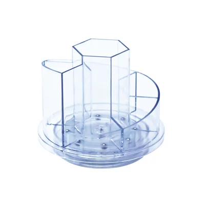 KEJEA Desk Organizer, rotating, plastic, transparent