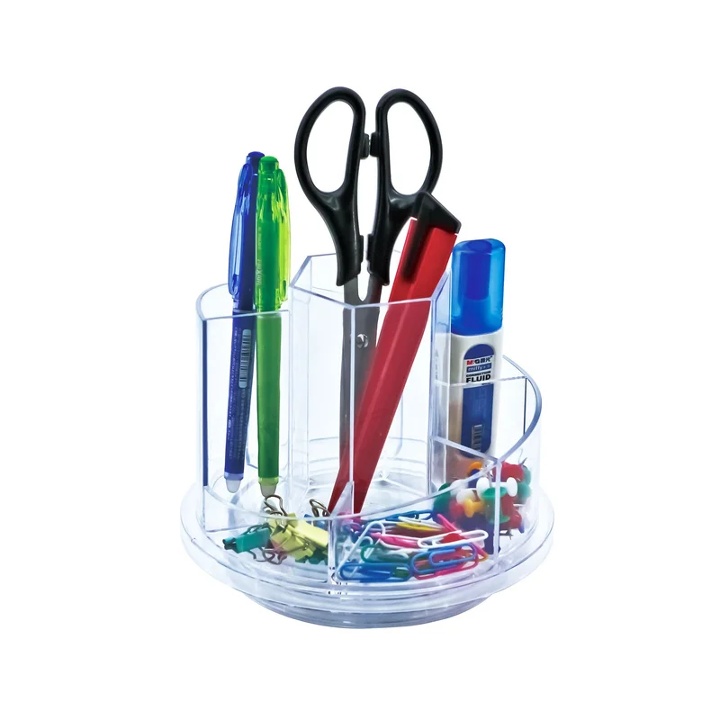 KEJEA Desk Organizer, rotating, plastic, transparent