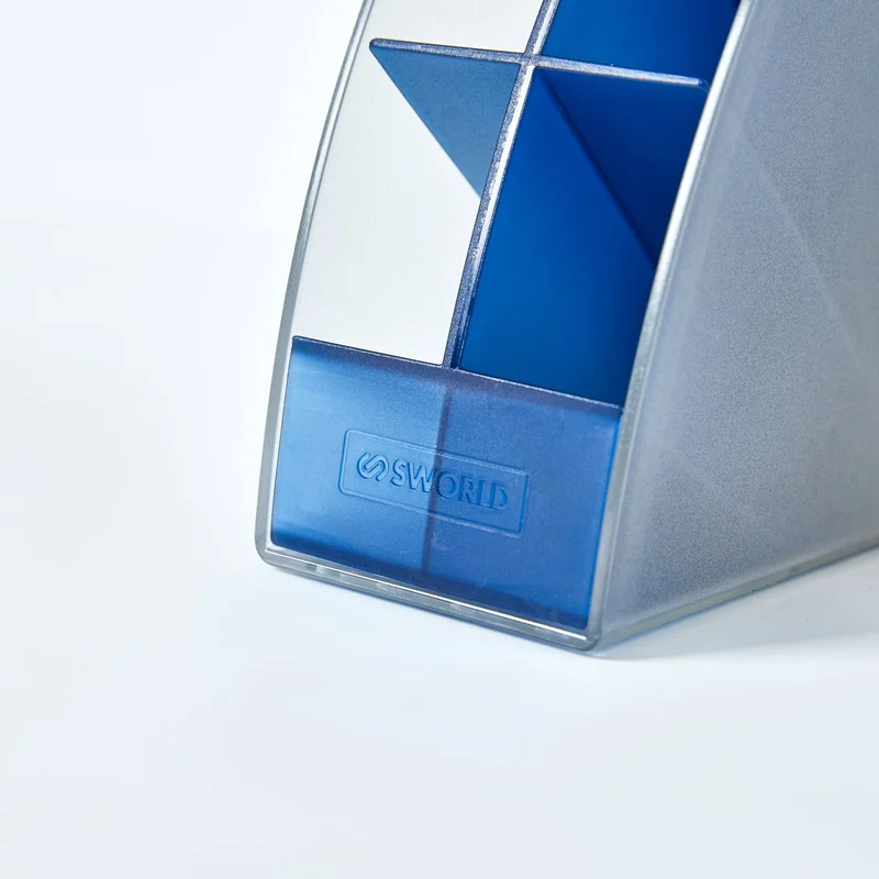 Sworld Pen holder, with 4 compartments, blue