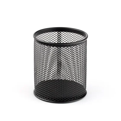 Office 1 Pencil cup, cylindrical, mesh, metal, black