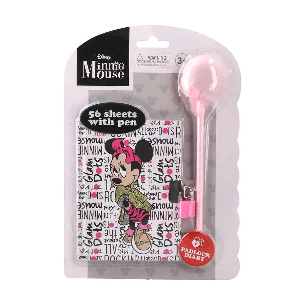 Best Magic Tale Notebook with Padlock and Pen Set, Minnie Mouse