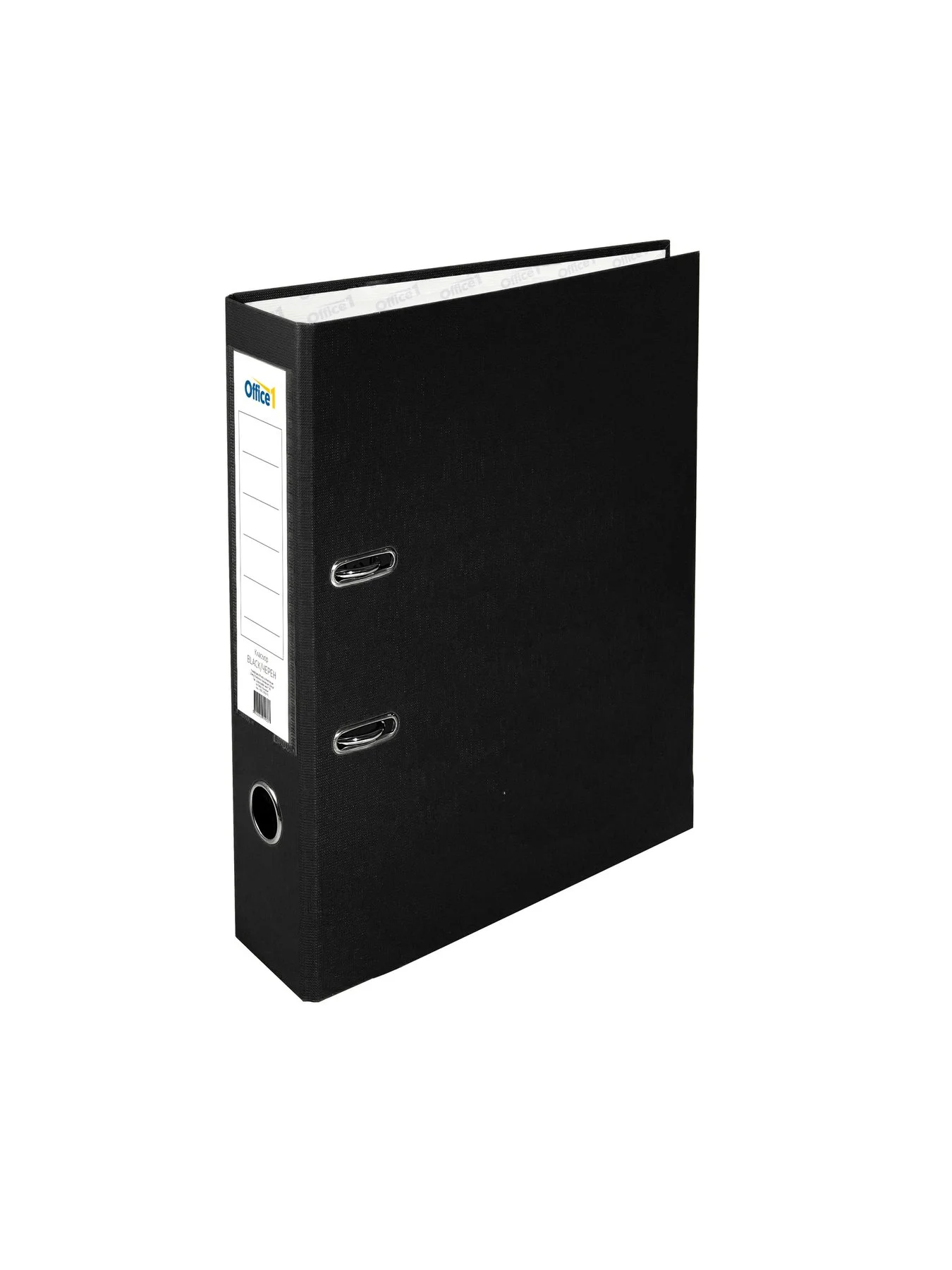 Office 1 Binder, 8 cm, PP, flat-packed, black, 50 pieces