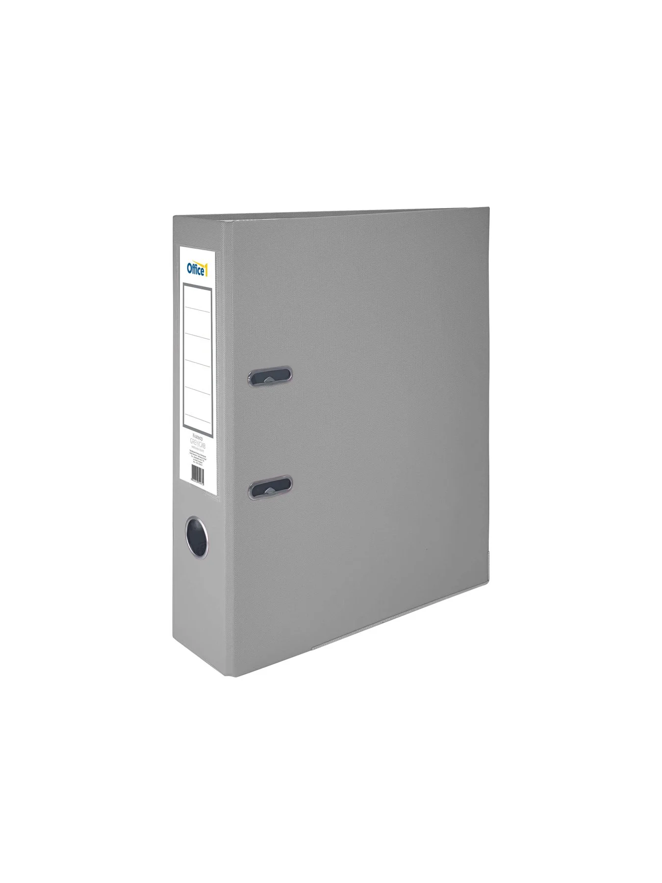 Office 1 Binder, 8 cm, PP, with metal edge, unassembled, grey, 50 pieces