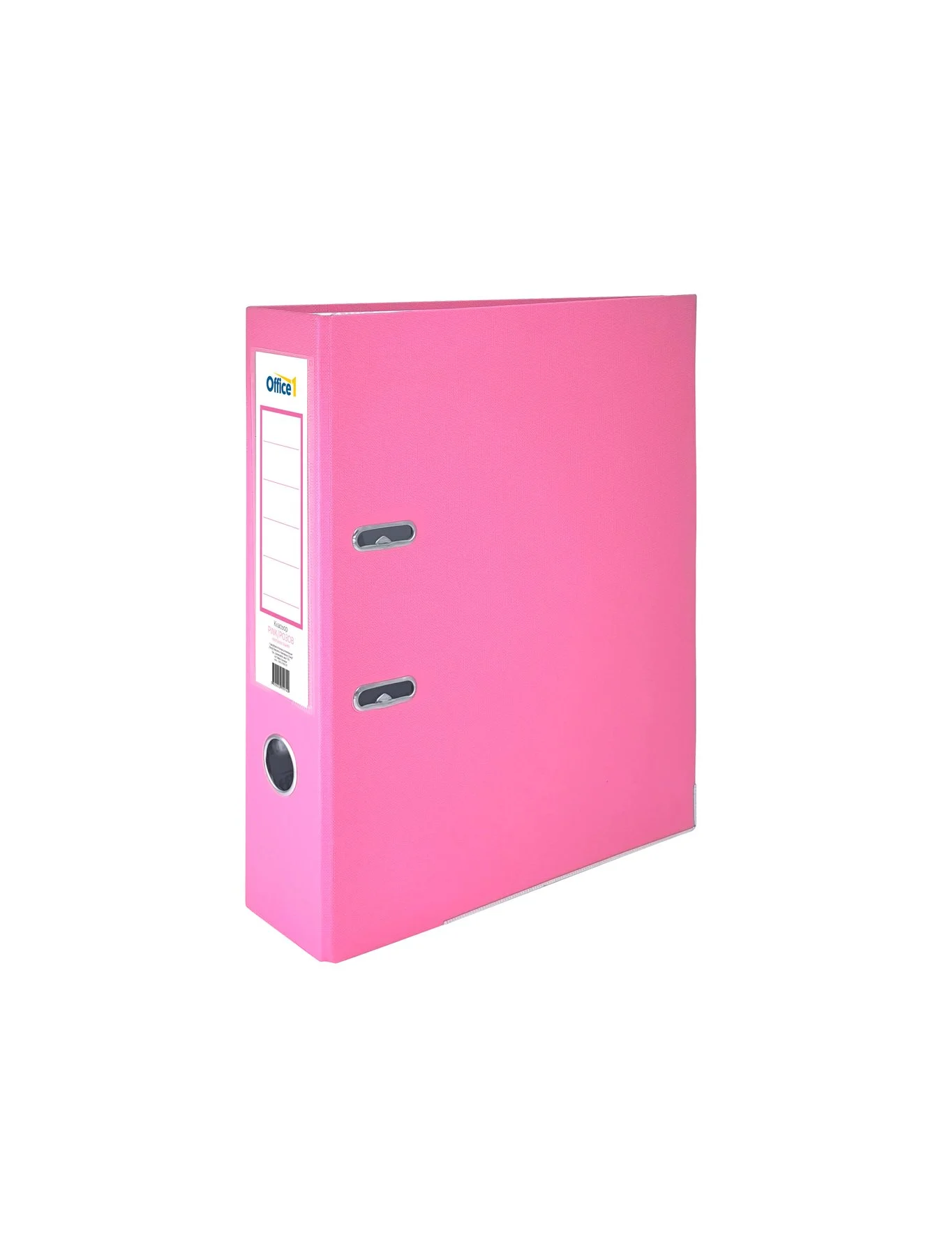 Office 1 Binder, 8 cm, PP, with metal edge, unassembled, pink, 50 pieces
