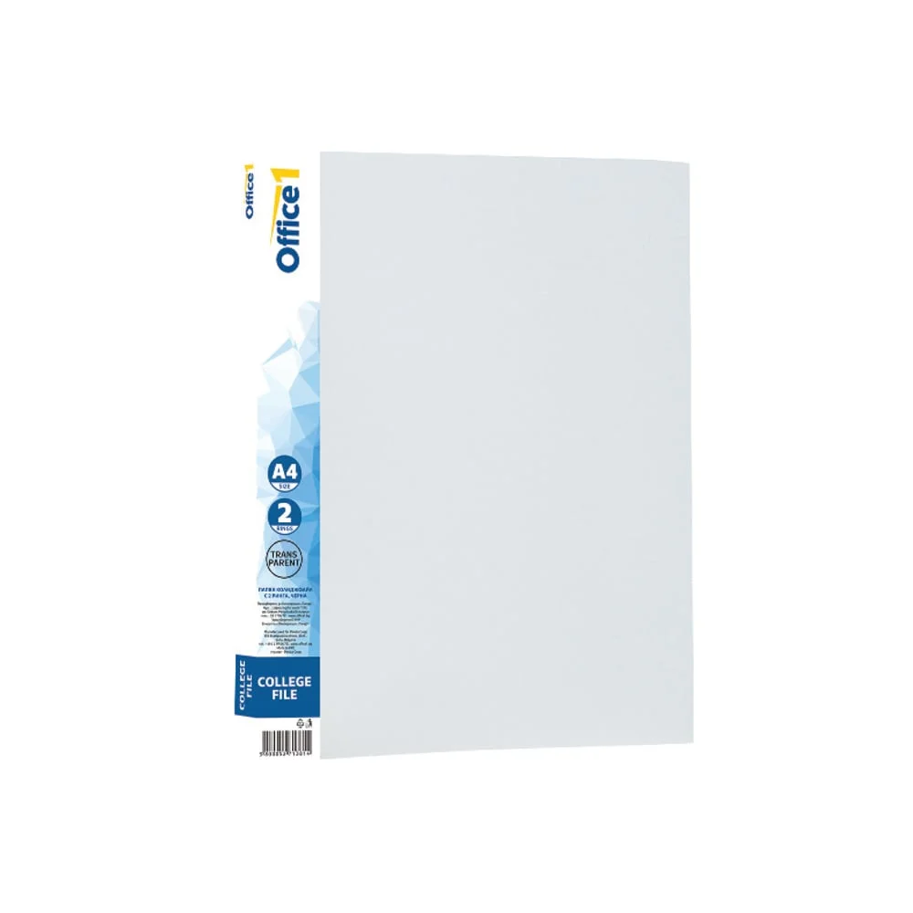 Office 1 College file folder, 2 rings, transparent